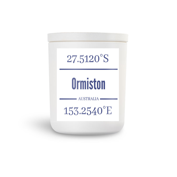 ORMISTON True North Candle White Vessel with White Washed Lid available in 4 scents.