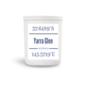 YARRA GLEN boho soy scented hamptons luxury candle australian handmade white and amber vessel